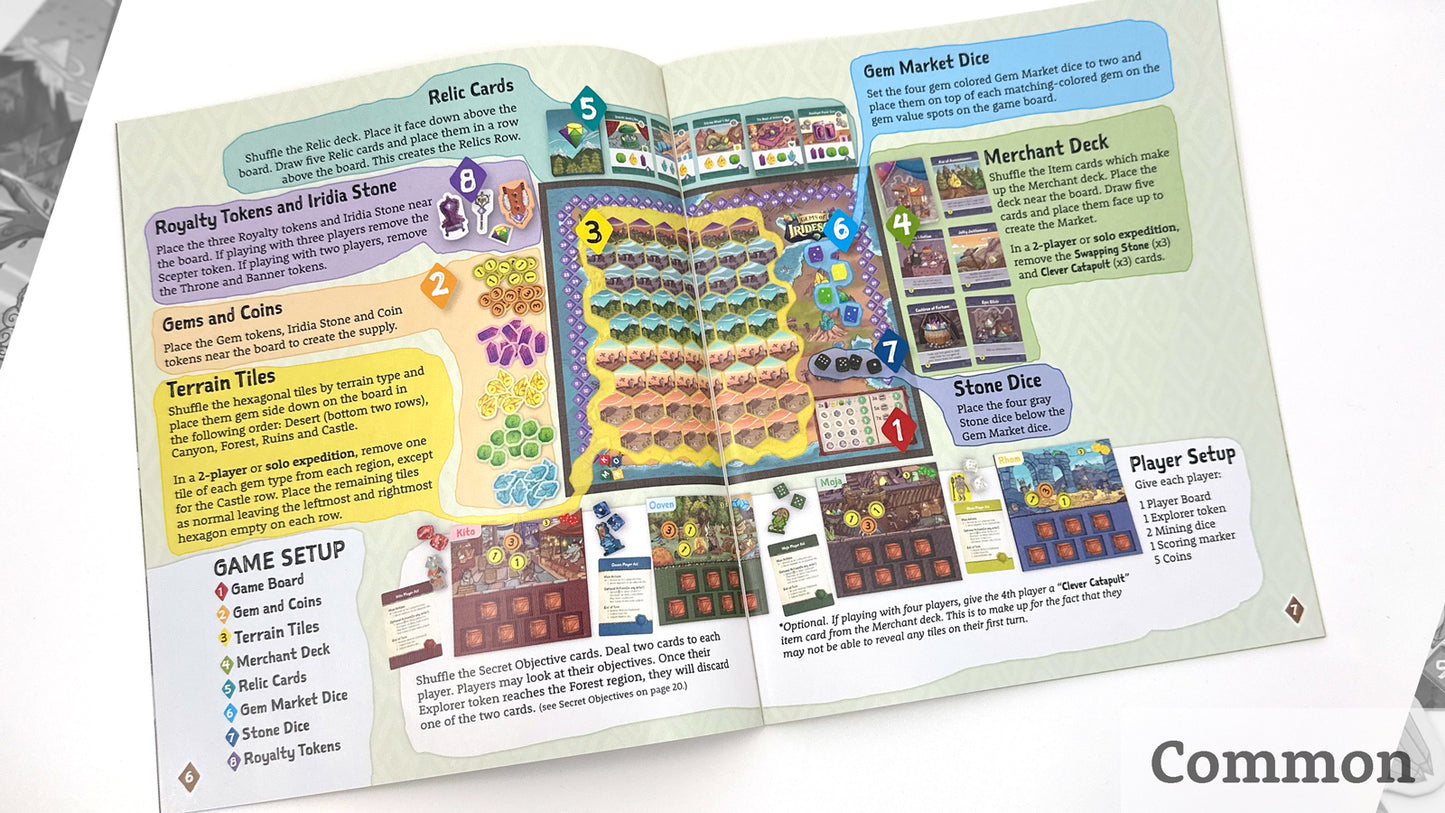 Gems of Iridescia - Explorer's Handbook, spread (rulebook)