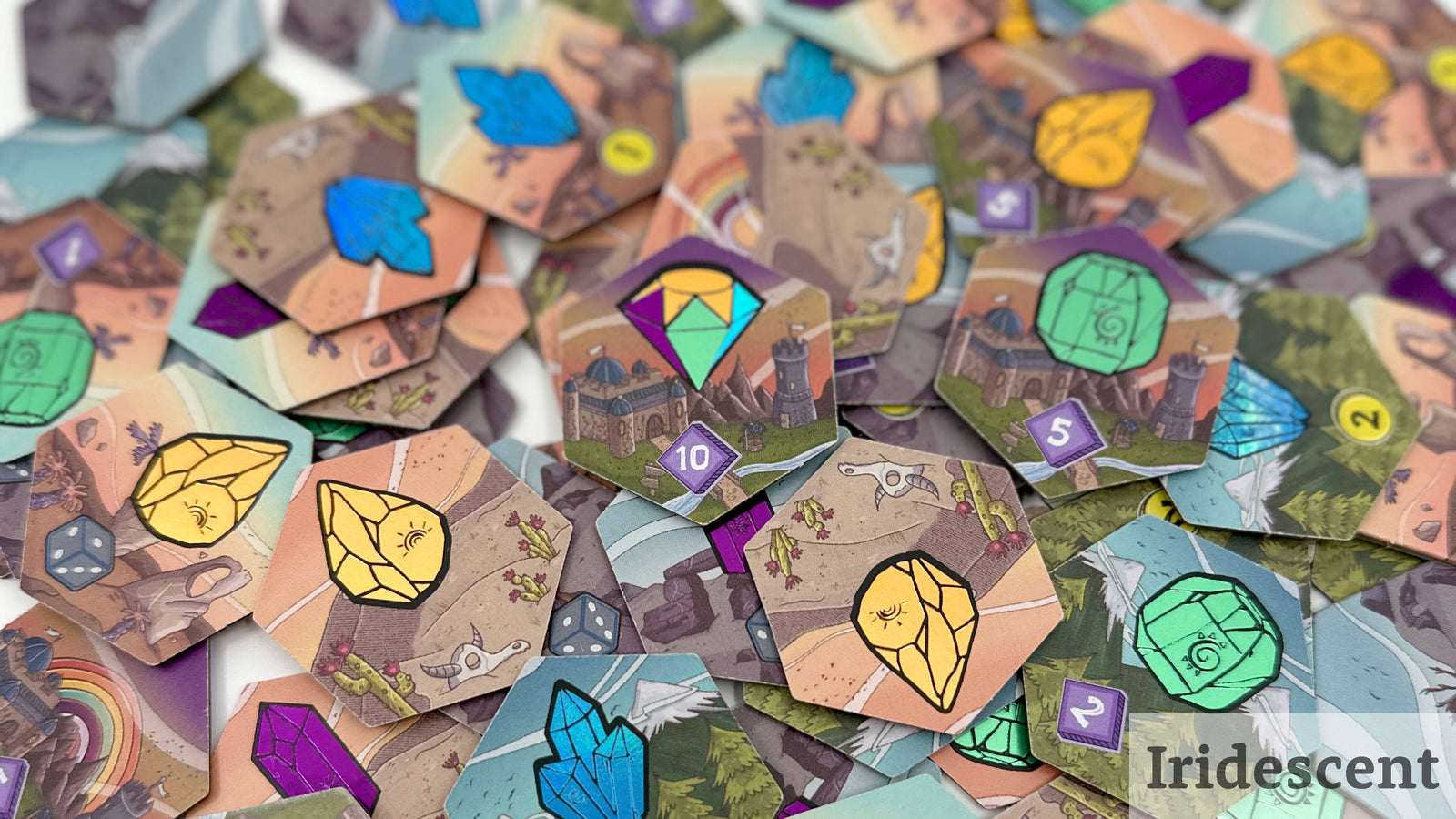 Gems of Iridescia - Iridescent Edition - Deluxe foil-stamped terrain tiles
